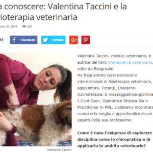 Intervista dasapere.it sulla fisioterapia veterinaria - dott.ssa Valentina Taccini